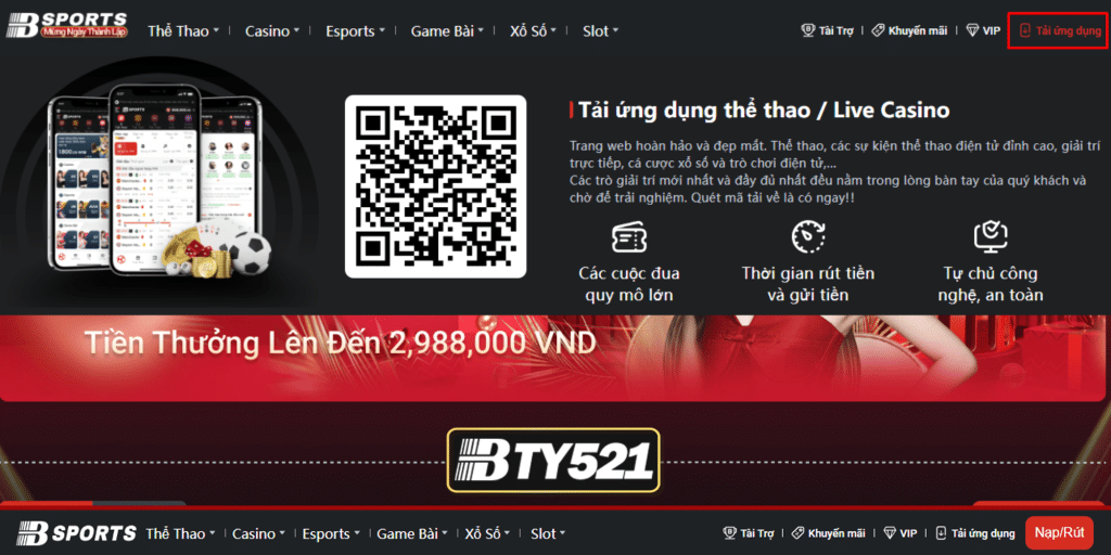 BTY521 App - ứng dụng cá cược tối ưu trên điện thoại